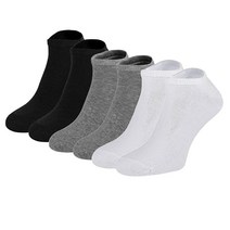 6쌍의 면 양말 스포츠 운동용 체육관 로우 컷 쿼터 발목 전문 화이트., Black