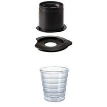 하리오 CFOL-1BR Cafe Old 드리퍼 라이트 For 1 Person Paperless 커피 Brown, 세트 구매 블랙 스테인리스 필