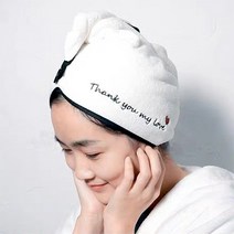 LANYI [1+1] 헤어 드라이 타월 극세사 타올 3배 빨리 마르는 머리수건, 1set, 블랙+핑크