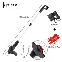 긴풀제초기 무선 잔디 트리머 충전식 전기 잔디 발동기 휴대용 brushcutter weeding eater 홈 정원 잔디 제초기 경량, 영국, 선택적