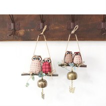 편의점 카페 매장용 패브릭 부엉이 도어벨 문종 엔틱종 개업선물 삼재막이 바람종 풍경종 출입문종 카페종, 소