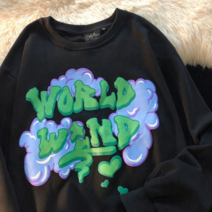 디아더컬러 여성 가을 겨울 긴팔티 홈웨어 맨투맨 후드티 기모 루즈핏 빅사이즈