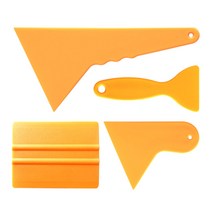 플라스틱 헤라 시트지 작업 스크래퍼 뿔 삼각 해라 공구 기포제거 썬팅지 필름, 4종 1세트