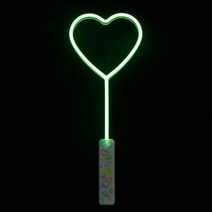쓸데없는 야광 응원봉 스타 LED 네온 파티 조명 깜박이는 배턴 하트 의 발광 네온 사인 조명 지팡이, 10 Green Heart