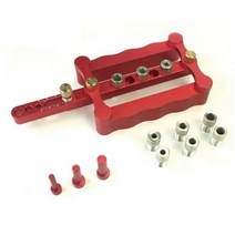 도웰 지그 드릴 가이드 구멍 뚫기 셀프 센터링 목공 도구 용 키트, Red crank