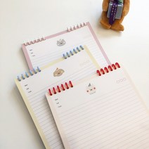볼터치들 Happy day 줄 노트패드 제본버전(3color) 딸기우유, 1개