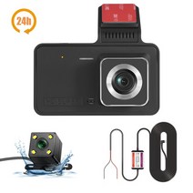 블랙박스보조배터리 4.0in 대시 캠 자동차 dvr 24h hd 1080p 대시 카메라, 후면 카메라로 24시간, 32g tf 카드