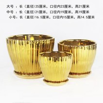 금색 골드 화분 빈화분 대형 둥근 원형 실버 은색 화이트 흰색 펄 인테리어 럭셔리, 골드 사과 원형 + 도자기