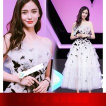 슬림핏 롱원피스 기간 스타 화이트 생일 디너 연례 회의 쇼트 드레스 W8576 과 같은 스타일