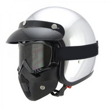 3/4 하프 헬멧 아라이램5 오픈페이스 AGV 덱스톤 SOL 할리 비틀 쇼에이 보난자 오토바이 용품 매장, 은도금 헬멧 블랙 마스크