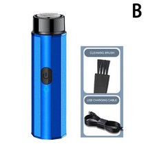 전문가용 가성비 Mini Electric Shaver For 포터블 Beard Knife USB Charging Face Body, 02 Blue