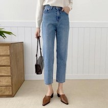 바보사랑 여자 반하이 보이핏 논스판 8부 데님팬츠.옷자락(무료배송)