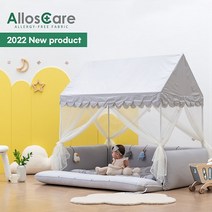 [쁘띠베이비] 토이 코튼 알로스케어 범퍼침대 스마트 세트_XL size(색상 택 1), 그레이+팜프렌즈 완구, 스마트프레임+스마트탑커버(침대 색상과 동일)