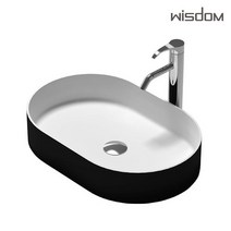 위즈덤 탑볼 세면기 타원형 세면대 세면볼 욕실도기 WD-38335BW, 1개