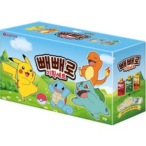 빼빼로 포켓몬 오리지널 54g x 4p   아몬드 37g x 4p   크런키 39g x 4p   키링 랜덤발송 세트, 520g, 1세트