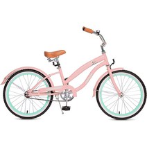 ACEGER 걸스 비치 크루저 자전거 16인치와 20인치 자전거 4~9세 어린이, 01 산호 핑크_01 16인치