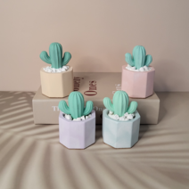 선인장 화분 실내 석고방향제 디퓨저 리필오일 5ml scent 집들이 퇴사 선물, 라로즈, 퍼플