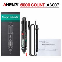 디지털테스터기 접지 전기 전압 전류 측정기 aneng 멀티미터 계 전문 멀티미터 테스터 a3007a3008 자동 센서 펜 테스터 6000 카운트 테스트, a3007