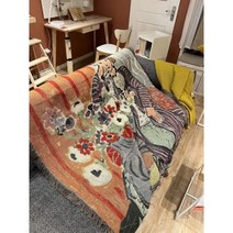 헨리 마티스 소파 담요 타올 침대보 홈 데코 천 쿠션 유럽 러그 식탁보 피크닉 침대, 130x160cm, Purple trench coat