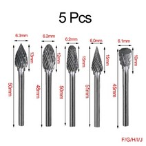 각끌기 드릴비트 나무 홈파이 조각도 우드카빙 목공 5pcs 목재 밀링 커터 그라인딩 카바이드 텅스텐 스틸 더블 로터리 파일 헤드 그라인딩 헤드 루트 조각 커터, 그림으로