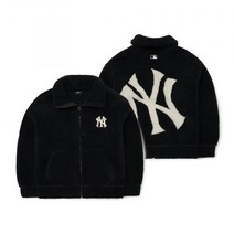MLB 베이직 메가로고 스탠드넥 후리스 점퍼 NY (Black)