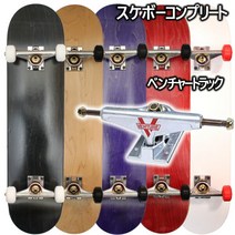 스케이트 렌치 보드 블랭크 데크 5색 + 벤처 트럭 휠 3색 선택가능, 자연 7.7, HI+블랙 52mm