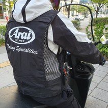 배달대행 여름 조끼 아라이 로고 퀵서비스 용품 오토바이 시재 가방 라이더 카드기 수납, C 블랙-내셔널로고, 반사재질인쇄(실버단색인쇄), 03 XL
