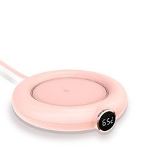 USB 머그 컵 받침대 머그워머 온도유지 보온접시 컵 워머 전 10W USB 난방 음료 커피 차 우유 머그잔 매트 타이밍 미끄럼 방지 조절 물병 코스터 휴대용 사무실 책상용 겨, 협력사, 분홍