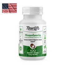 미국 NewLife Naturals Monolaurin 625mg 100캡슐 뉴라이프 네츄럴즈 모노라우린 모노로린 코코넛 추출물