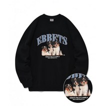 국내매장 정품 EBBETSFIELD 보더콜리 퍼피 맨투맨 블랙
