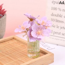 미앤하우스 인형의 집 미니어처 액세서리 미니 작은 별 꽃 모델 유리병 꽃병 장난감 장식, 04 A4