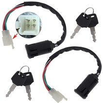 (2개) 4 와이어 수 플러그 점화 키 스위치 교체 50cc 70cc 90cc 110cc 125cc 150cc 중국 ATV 쿼드 4 휠러 핏 더트 트레일 바자 미니 바이크