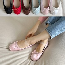 에디스아미 발레리나 밴딩 새틴 리본 메리제인 플랫슈즈1cm 발편한 둥근코 단화 구두 로퍼