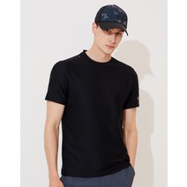 22SS [H-VOYAGE]블랙 프리미엄 텍스쳐 반팔 라운드 티셔츠 HUTS2B365BK