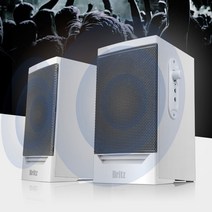 브리츠 BZ-SL4 2채널 북쉘프 USB 스피커 5W 고음질 사운드 3.5mm AUX USB전원, 화이트
