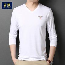 다소미얼 Nov.30 328번 긴팔티셔츠 남성중년캐주얼트렌드와이드자수 V넥 레드티셔츠 아빠상의Z
