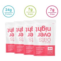 Oats Overnight 오트오버나이트 오버나이트 오트밀 오나오 피치 업사이드 다운 케이크 2.7oz(77g) 16팩, 1개