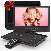 WONNIE 자동차 헤드레스트 12.5인치 DVD 플레이어 USB/SD 카드, Black