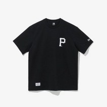 뉴에라 MLB 베이직 로고 피츠버그 로고 반팔 티셔츠 블랙 13546489