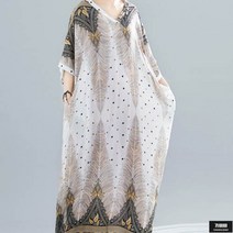 가바바 여성 빅사이즈 원피스 에스닉한 패턴의 바캉스룩으로 딱인 롱원피스 G62501