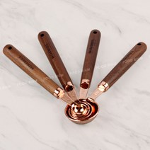더 홈즈 우드스틱 로즈골드 계량스푼 4P 세트, 로즈골드 4P세트 1개