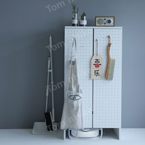 대용량 로봇 청소기 수납장 베란다 청소 도구함, 화이트