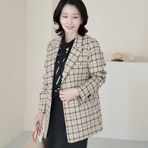 [쉬즈마담] J30923 클래식 원버튼 체크자켓/엄마옷/중년여성옷