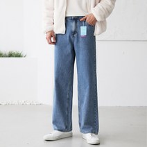 남자 청바지 와이드 히든밴딩 스판 데님 프리미엄 워싱 사계절 팬츠 연청 진청 흑청 남성(5color)