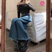 시크힐즈 캐주얼 스타일리쉬 통 와이드 데님 팬츠 00017