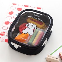 로마네 리틀페퍼 PVC 뚜껑 투명 파우치 다용도 수납 가방