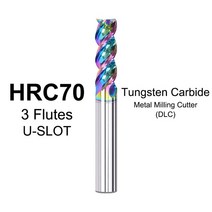 엔드밀 HSS경질 합금 밀링 커터 절삭 금속 알루미늄 버 라우터 비트용 카바이드 엔드 밀 CNC 프레이즈 기화, 04 HRC70-U3AL_15 10.0x10Dx75L