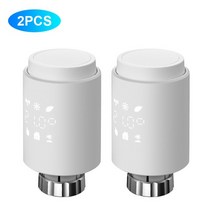 엑추에이터 모터 전동실린더 Tuya zigbee 스마트 라디에이터 액추에이터 프로그래밍 가능한 온도 조절 식 라디에이터 밸브 온도 컨트롤러 alexa google 홈과 함께, 2PCS, CHINA