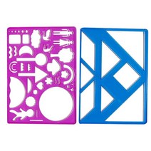 그림그리기 도형인지 모양자 2종세트 교육기관 물결자 학용품자 직자