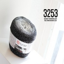 울마트 플라워문라이트 복합나염 반짝이 뜨개실 털실, 3253